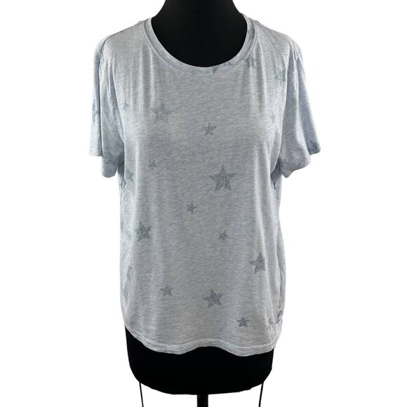 Splendid Blue T-Shirt Star Print Round Neck Short Sleeve Regular Fit L Large - Picture 1 of 8